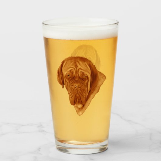 Brown Dogue De Bordeaux Glas (Voorkant gevuld)