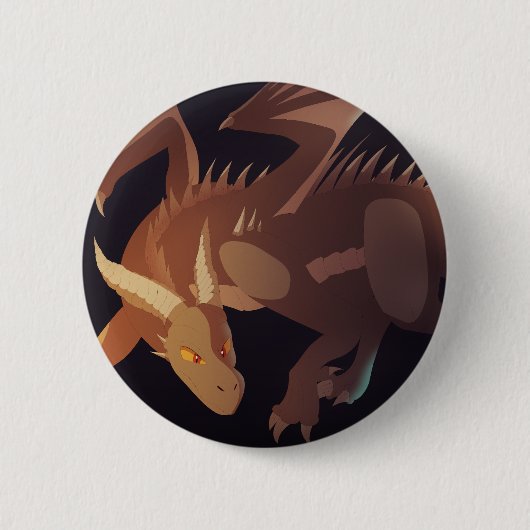 Brown Dragon Fantasy Art Ronde Button 5,7 Cm (Voorkant)