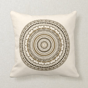 Brown Earth Tones Henna Mandala Kussen