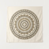 Brown Earth Tones Henna Mandala Wandkleed (Voorkant)