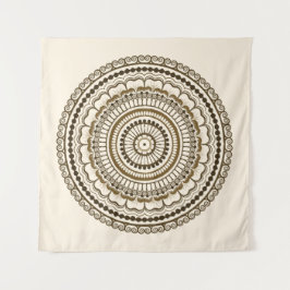 Brown Earth Tones Henna Mandala Wandkleed