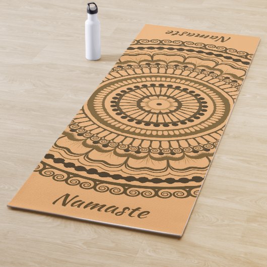 Brown Earth Tones Mehndi Henna Mandala Yogamat (In situ)
