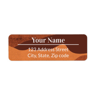 Brown Earthy Boho Abstract Name Mailing Address Etiket