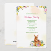 Brown Easter Bunny Party Kaart (Voorkant / Achterkant)