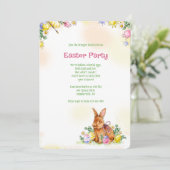 Brown Easter Bunny Party Kaart (Staand voorkant)