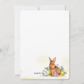 Brown Easter Bunny Party Kaart (Achterkant)