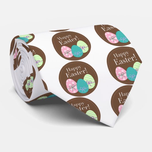 Brown Easter Eggs Happy Paast Stropdas (Opgerold)