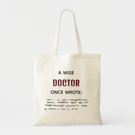Brown, een wijze dokter, schreef ooit grappige nie tote bag (Voorkant)