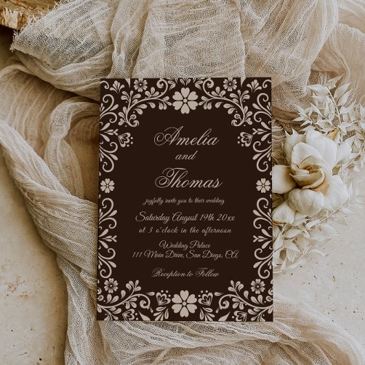 Brown Elegant Garden Wedding  Kaart