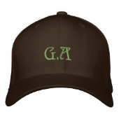 Brown Embroidered Cap with Personalized Initials  Geborduurde Pet (Voorkant)