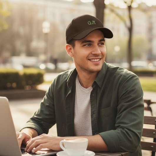 Brown Embroidered Cap with Personalized Initials  Geborduurde Pet