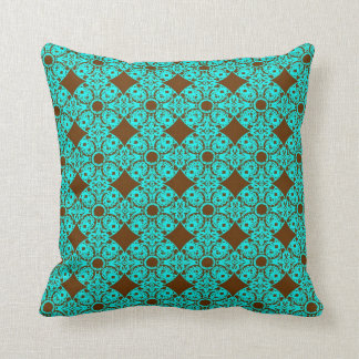 Brown en Aqua Medallion Pillow Kussen