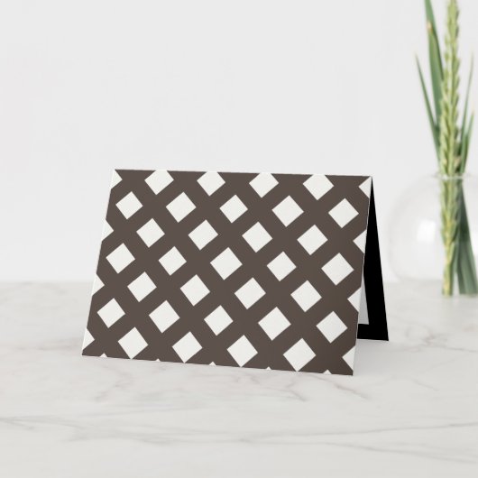 Brown en Cream Gingham Kaart (Voorkant)