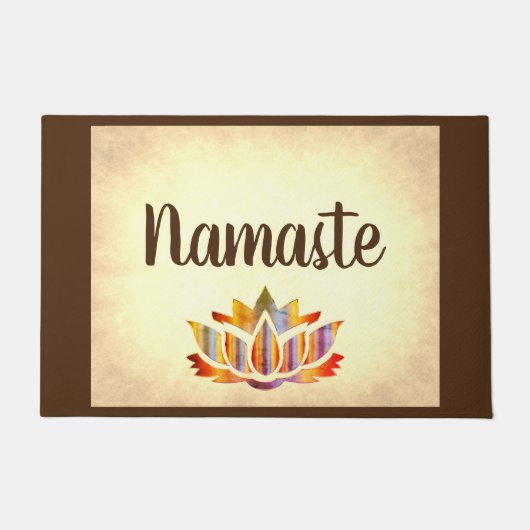 Brown en Cream Namaste Deurmat (Voorkant)