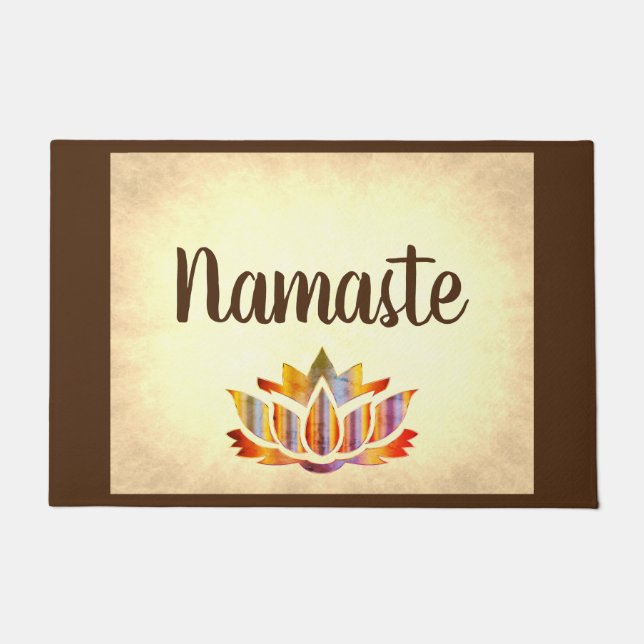 Brown en Cream Namaste Deurmat (Voorkant)