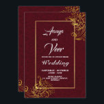 BROWN en Gold Peacock Indian Wedding Invitation Kaart<br><div class="desc">Uitnodiging tot weddenschap met Indische hindu Peacock</div>