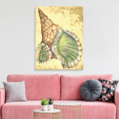 Brown en Green Seashell Canvas Afdruk (Insitu (Woonkamer))