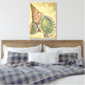Brown en Green Seashell Canvas Afdruk (Insitu (Slaapkamer))