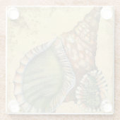 Brown en Green Seashell Glazen Onderzetter (Achterkant)