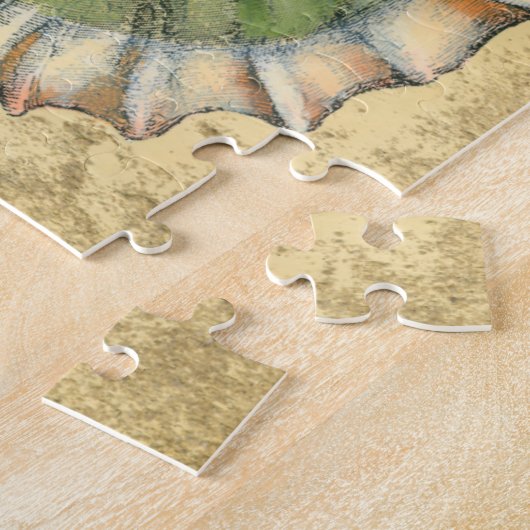 Brown en Green Seashell Legpuzzel (Zijkant)