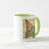 Brown en Green Seashell Mok (Voorkant rechts)