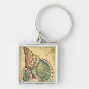 Brown en Green Seashell Sleutelhanger