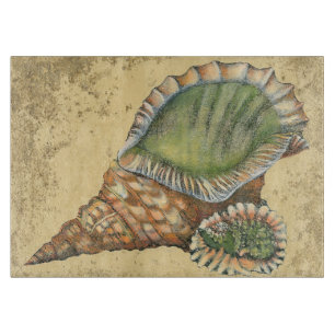 Brown en Green Seashell Snijplank