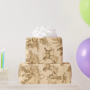 Brown en Ivory Toile Cadeaupapier