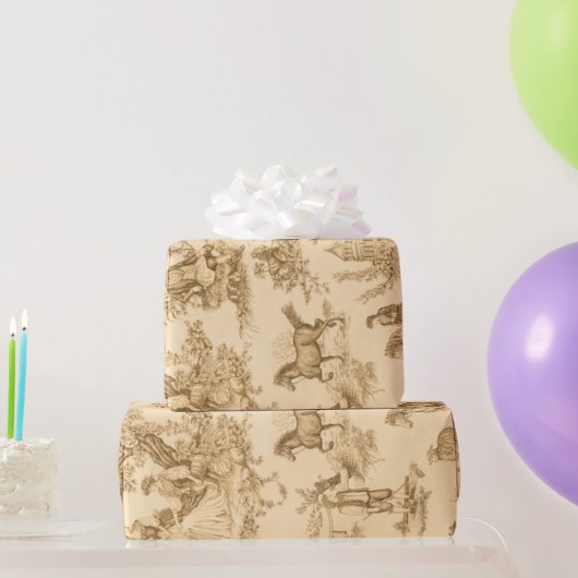 Brown en Ivory Toile Cadeaupapier (Feestgeschenken)