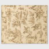 Brown en Ivory Toile Cadeaupapier (Vlak)