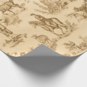  Brown en Ivory Toile Cadeaupapier (Hoek)