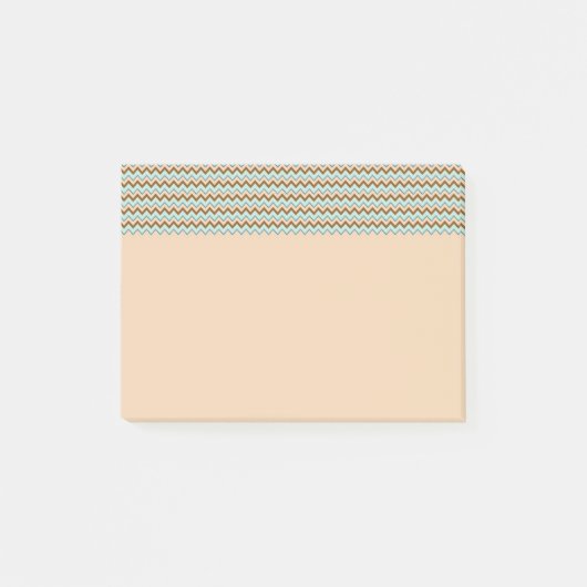 Brown en Turquoise Zigzag Chevron Post-it® Notes (Voorkant)