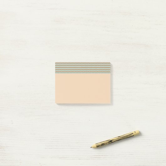 Brown en Turquoise Zigzag Chevron Post-it® Notes (Op bureau)