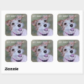 BROWN EN WITTE GEMENGDE TERRIER | VIERKANTE STICKER (Vel)