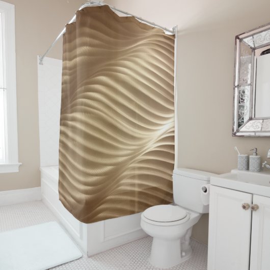 BROWN EN WITTE GESRIPTE TEXTIEL DOUCHEGORDIJN (In situ)