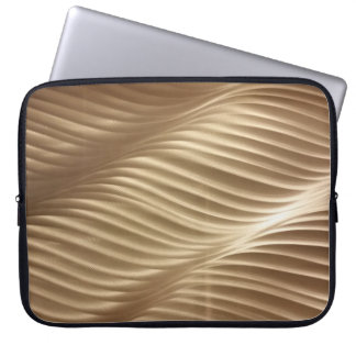 BROWN EN WITTE GESRIPTE TEXTIEL LAPTOP SLEEVE