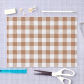 BROWN- EN WITTE HERFST GINGHAM PLAID PATROON TISSUEPAPIER (Craft)