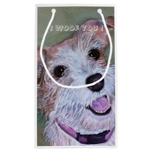 BROWN EN WITTE JACK RUSSELL | KLEIN CADEAUZAKJE (Achterkant)