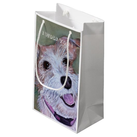 BROWN EN WITTE JACK RUSSELL | KLEIN CADEAUZAKJE (Achterkant Gekanteld)