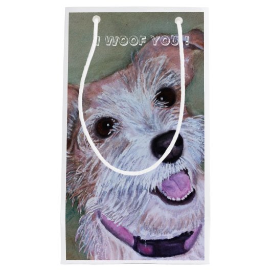 BROWN EN WITTE JACK RUSSELL | KLEIN CADEAUZAKJE (Voorkant)