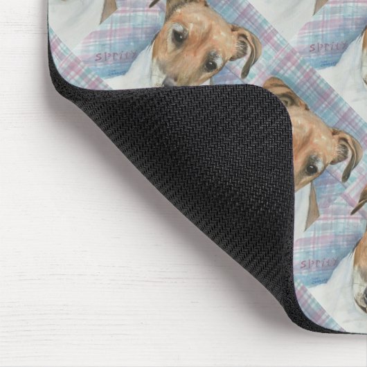 BROWN EN WITTE TERRIER MOUSEPAD MUISMAT (Hoek)