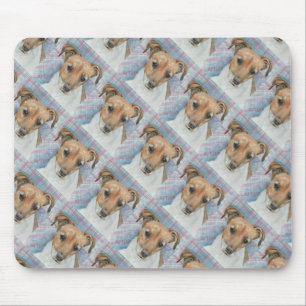 BROWN EN WITTE TERRIER MOUSEPAD MUISMAT