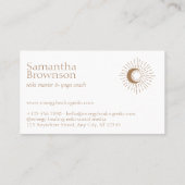 Brown Energy Healing Sun Moon Spiritueel Visitekaartje (Achterkant)