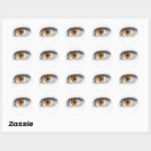 Brown Eye Art Ronde Sticker (Vel)