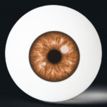 Brown Eye Funny Ping Pong Ball<br><div class="desc">Een mooie bruine oogafbeelding zorgt ervoor dat de pingpongbal er uitziet als een oogbal. Show van deze pingpongballen met zo'n gedetailleerde iris oogkunst die aan je pingpongtafel tekent, ze zouden zeker veel leuke en interessante gesprekken met je vrienden en familie lange tijd stikken! Ze kunnen ook een hoop lol zijn...</div>