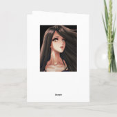 Brown Eyed Brunette Anime Meisje | Ik mis je Kaart (Achterkant)