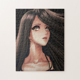 Brown Eyed Brunette Anime Meisje Legpuzzel