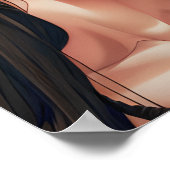 Brown Eyed Brunette Anime Meisje Poster (Hoek)