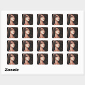 Brown Eyed Brunette Anime Meisje Vierkante Sticker (Vel)