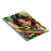 Brown Eyed Elven Fairy and Dragon Personalized Notitieboek (Rechterzijde)
